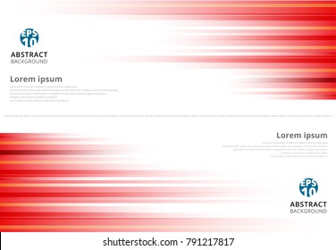 Red abstract horizonal lines background technology with copy space banner, Vector illustration