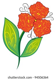 red abstract isolated flower