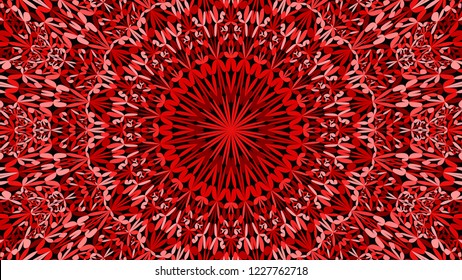 Red abstract jungle garden mandala pattern wallpaper - geometrical vector graphic design