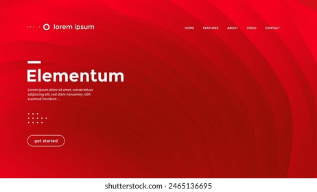 Red abstract landing page background.