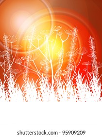 Red abstract light background vector with white grass