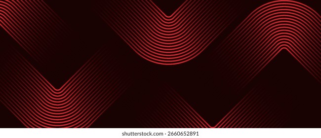 Fondo abstracto rojo de la línea con la composición dinámica de la forma, ilustración abstracta moderna del diseño