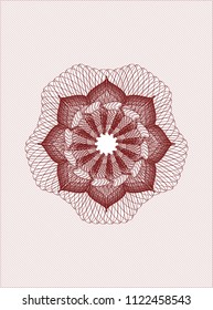 Red abstract linear rosette