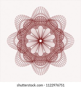 Red abstract linear rosette