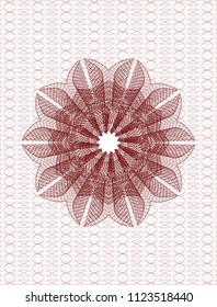 Red abstract linear rosette