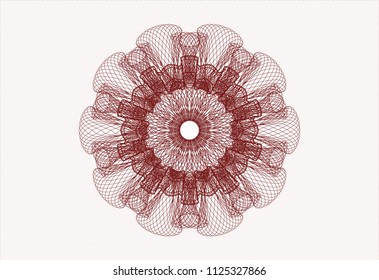 Red abstract linear rosette