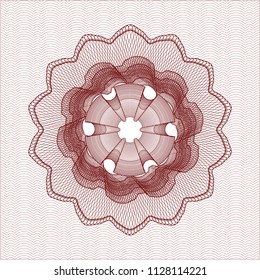 Red abstract linear rosette