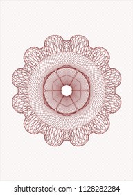 Red abstract linear rosette