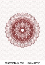 Red abstract linear rosette