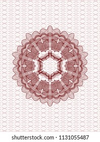 Red abstract linear rosette