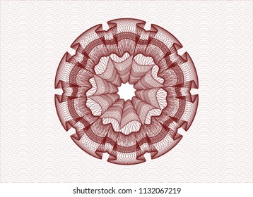 Red abstract linear rosette