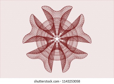 Red abstract linear rosette