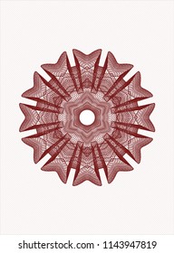 Red abstract linear rosette