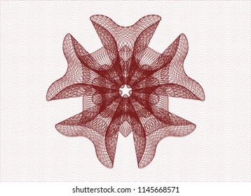 Red abstract linear rosette