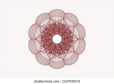 Red abstract linear rosette
