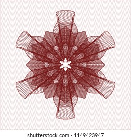 Red abstract linear rosette