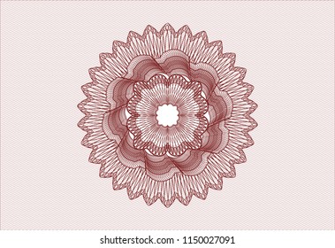 Red abstract linear rosette
