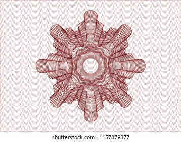 Red abstract linear rosette