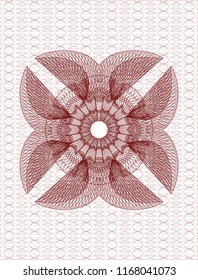 Red abstract linear rosette