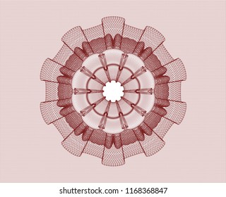 Red abstract linear rosette