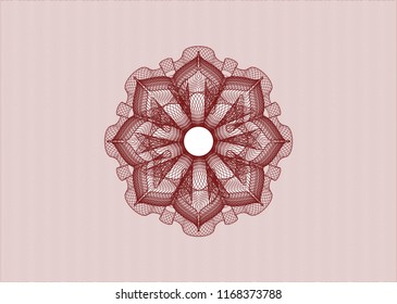 Red abstract linear rosette