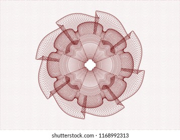 Red abstract linear rosette