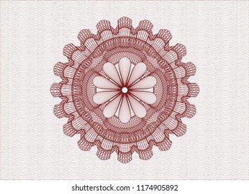 Red abstract linear rosette