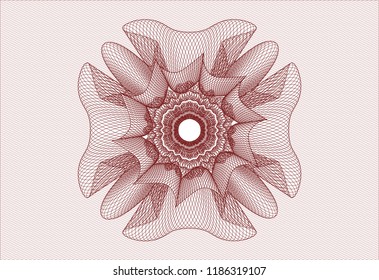 Red abstract linear rosette
