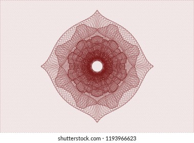 Red abstract linear rosette