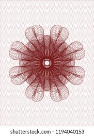 Red abstract linear rosette