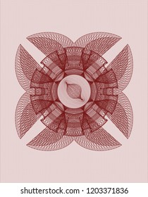 Red abstract linear rosette