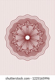 Red abstract linear rosette