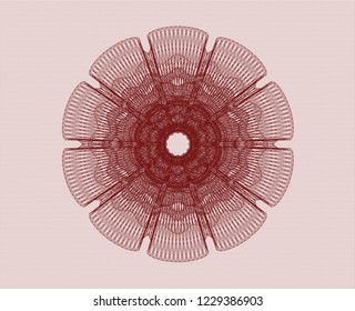 Red abstract linear rosette
