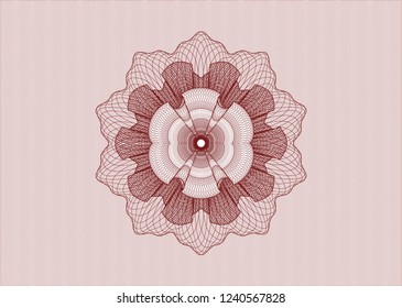 Red abstract linear rosette