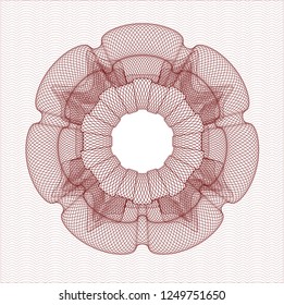 Red abstract linear rosette