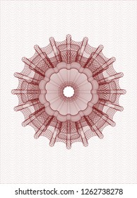 Red abstract linear rosette