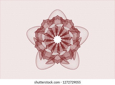 Red abstract linear rosette