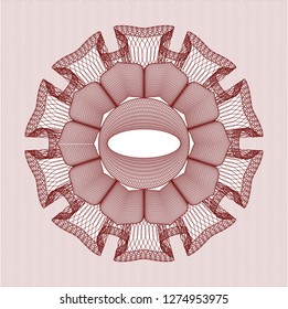 Red abstract linear rosette