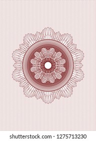 Red abstract linear rosette