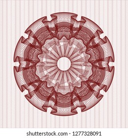 Red abstract linear rosette