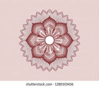 Red abstract linear rosette