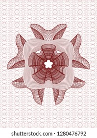 Red abstract linear rosette