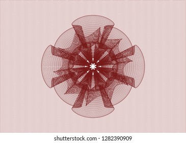 Red abstract linear rosette