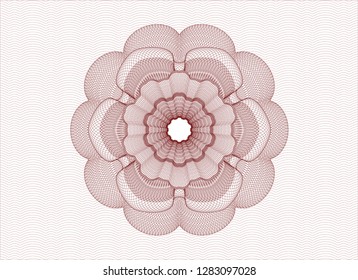 Red abstract linear rosette