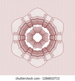 Red abstract linear rosette