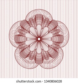 Red abstract linear rosette