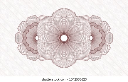 Red abstract linear rosette