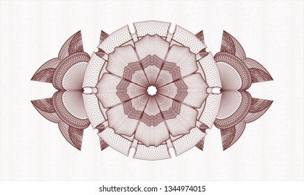 Red abstract linear rosette