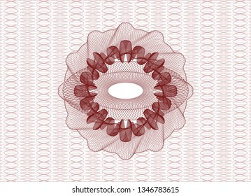 Red abstract linear rosette