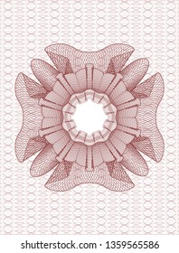 Red abstract linear rosette